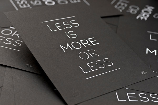 Less Is More Or Less